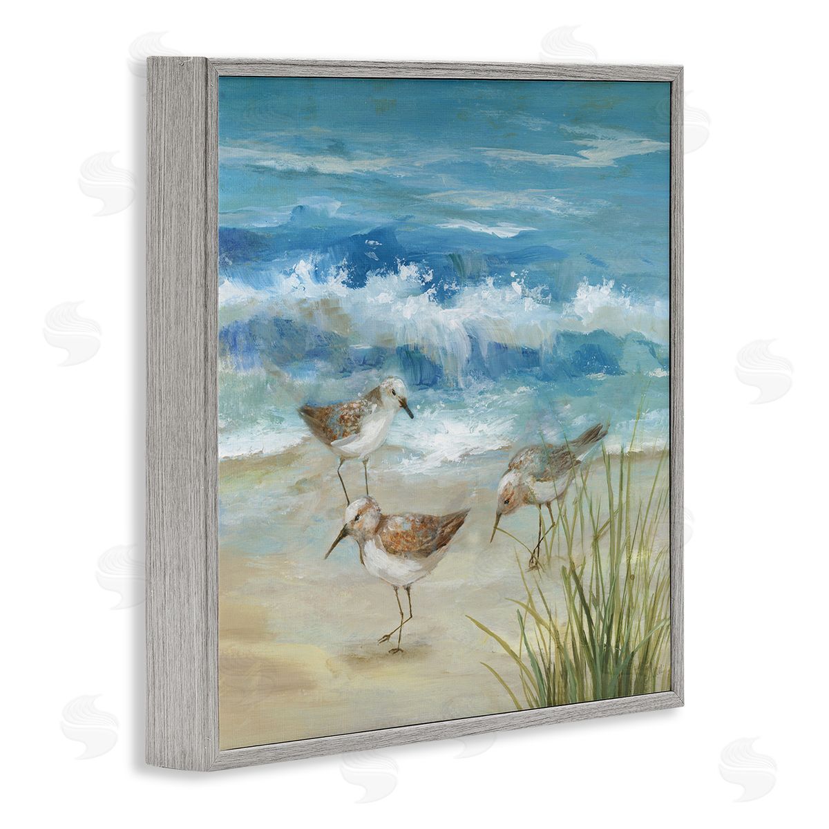 Nan Beach Sandpiper Gathering Canvas Wall Art Print
