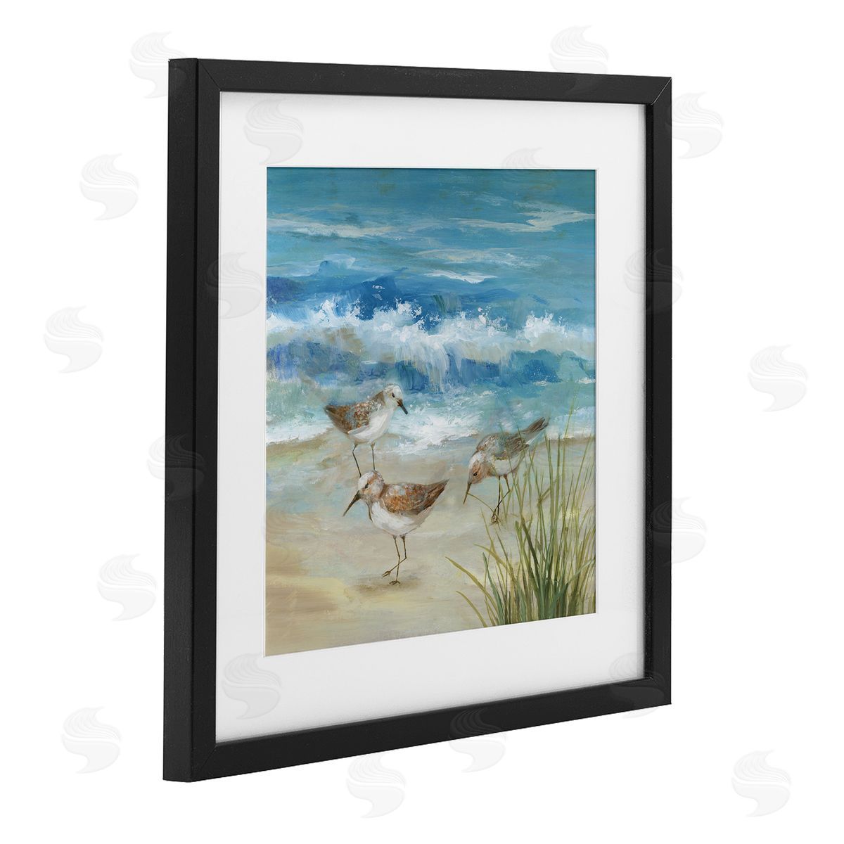 Nan Beach Sandpiper Gathering Canvas Wall Art Print