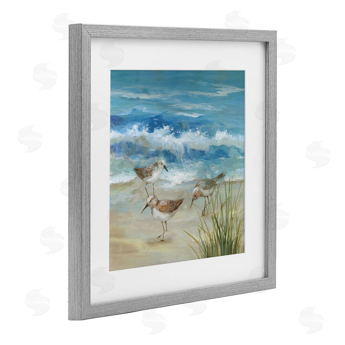 Nan Beach Sandpiper Gathering Canvas Wall Art Print
