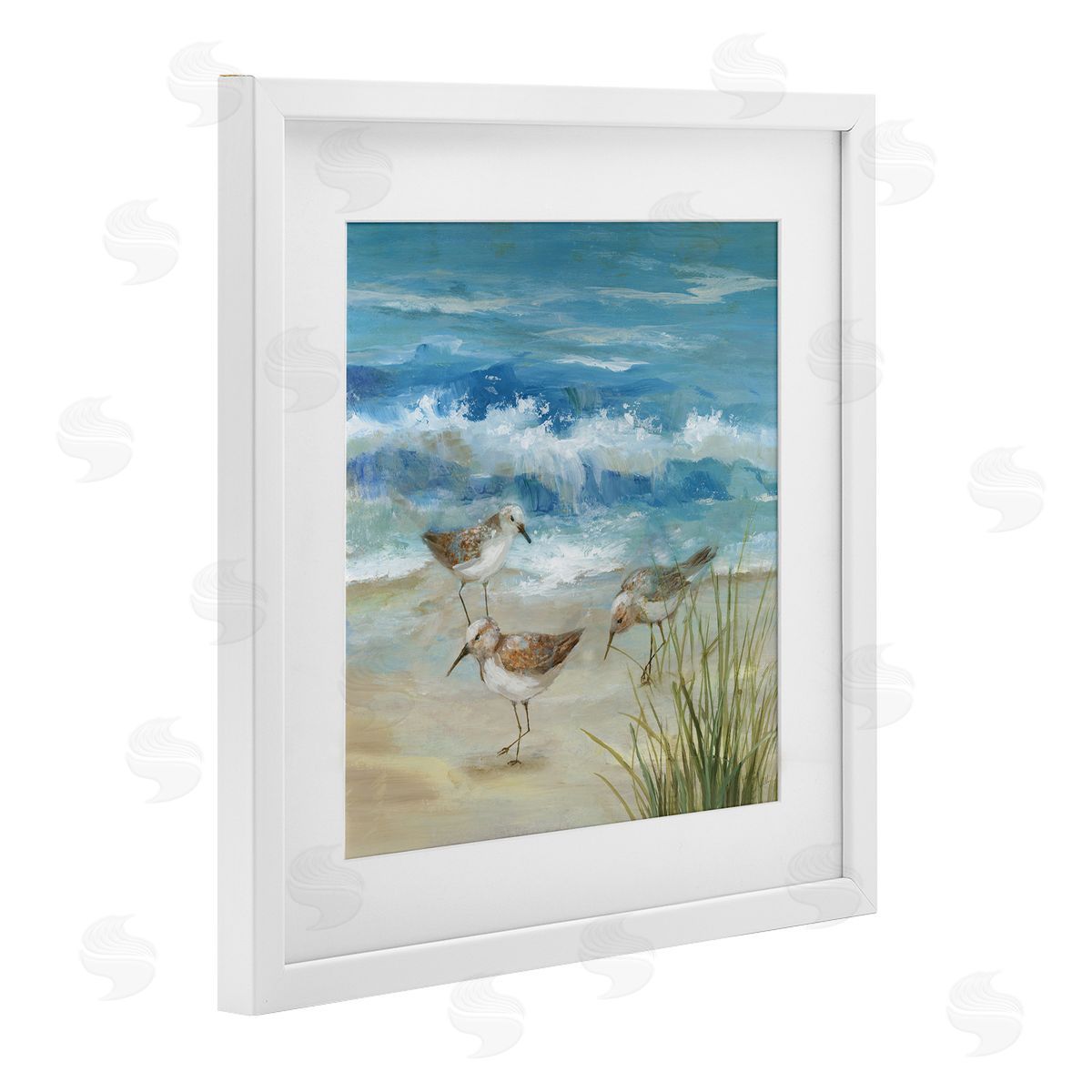 Nan Beach Sandpiper Gathering Canvas Wall Art Print