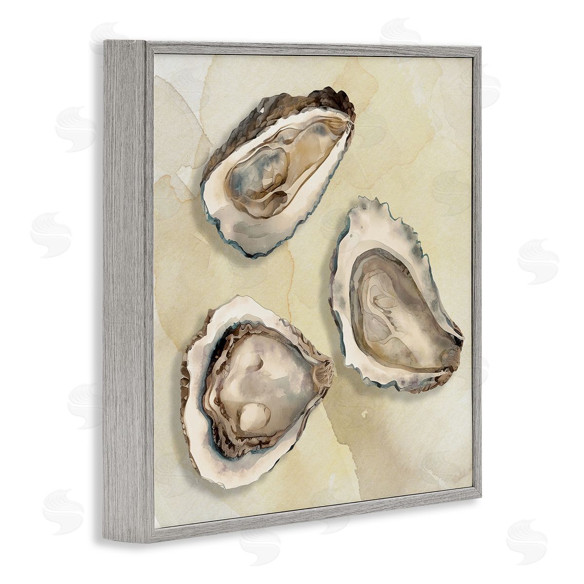 CAD Designs Beige Oyster Trio Gray Framed Giclee Art Print