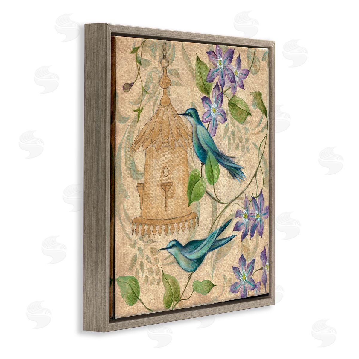 Janet Tava Spring's Song Bird Scene Canvas Wall Art Print