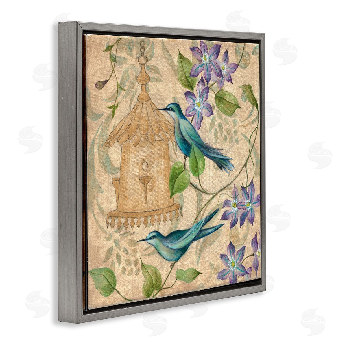 Janet Tava Spring's Song Bird Scene Canvas Wall Art Print
