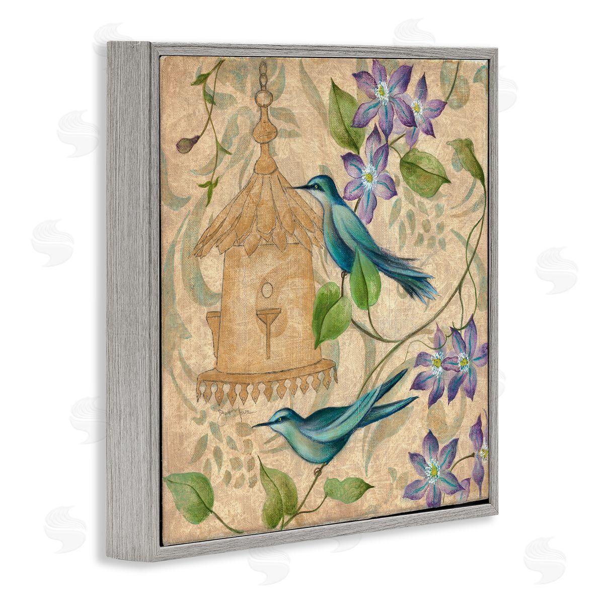 Janet Tava Spring's Song Bird Scene Canvas Wall Art Print