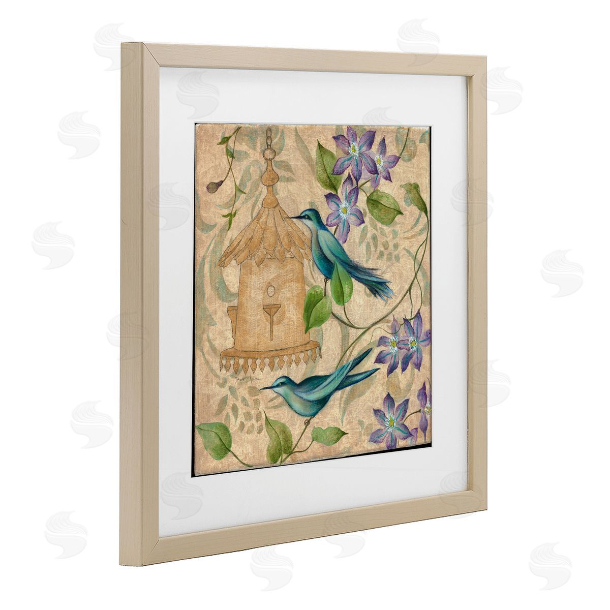Janet Tava Spring's Song Bird Scene Canvas Wall Art Print