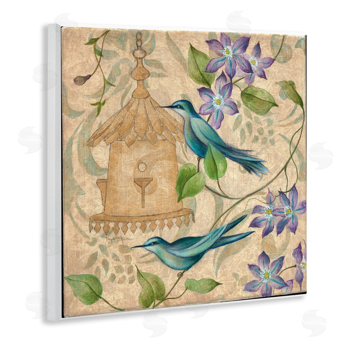 Janet Tava Spring's Song Bird Scene Canvas Wall Art Print
