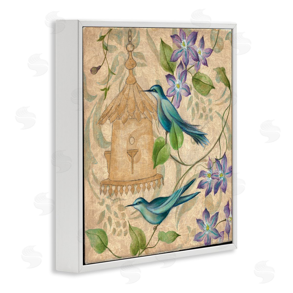 Janet Tava Spring's Song Bird Scene Canvas Wall Art Print
