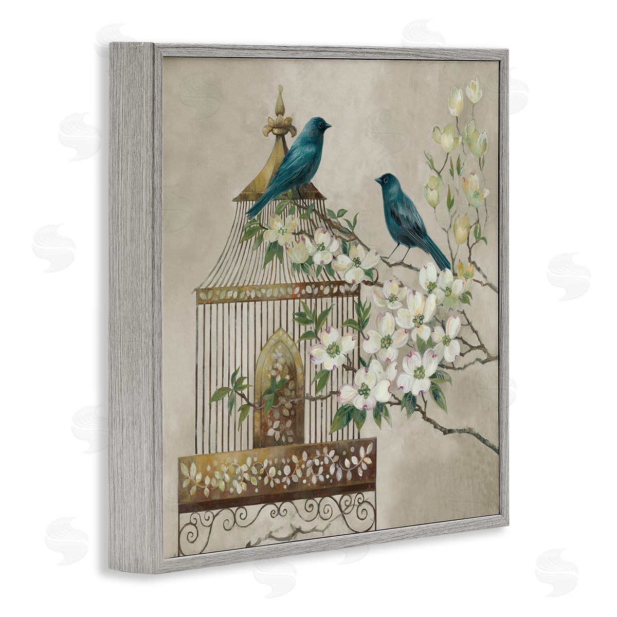 Elaine Vollherbst-Lane Neutral Birdcage Menagerie Gray Framed Giclee Art Print