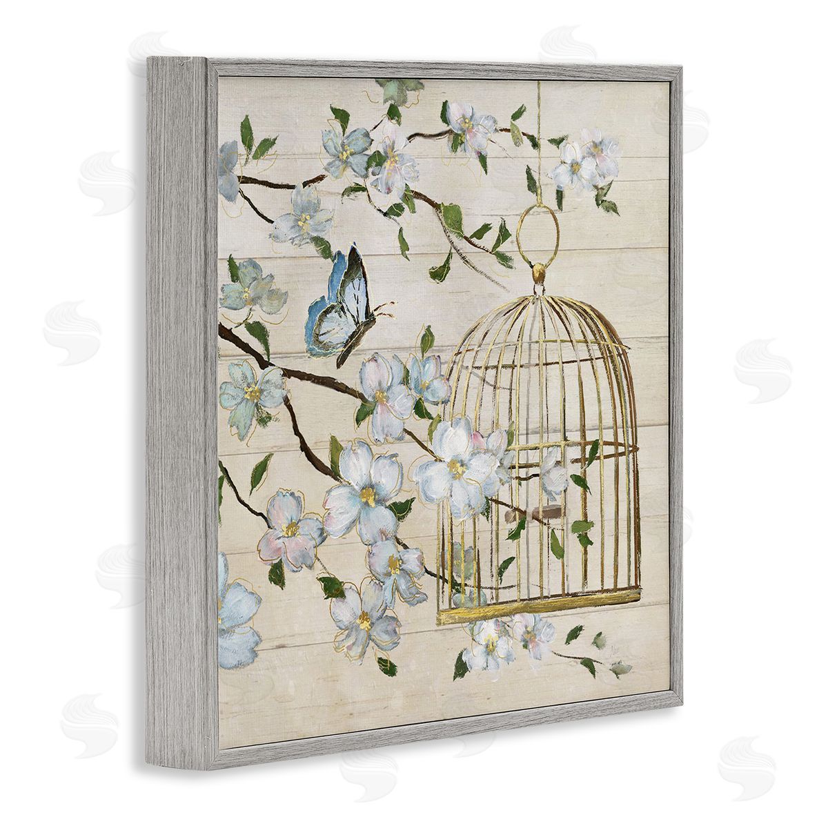 Nan Shiplap Song Butterfly Branch Canvas Wall Art Print
