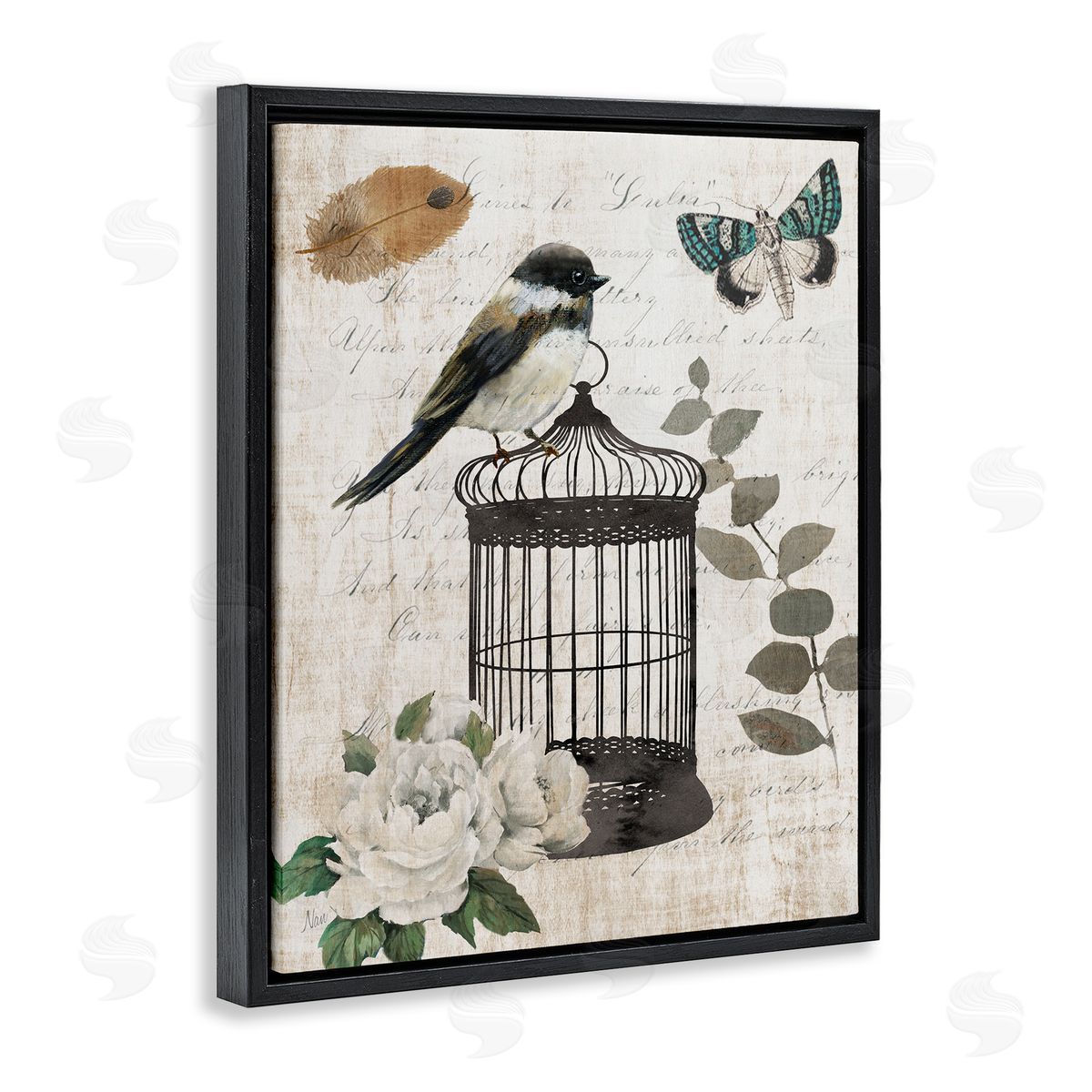 Nan Vintage Menagerie Bird Canvas Wall Art Print