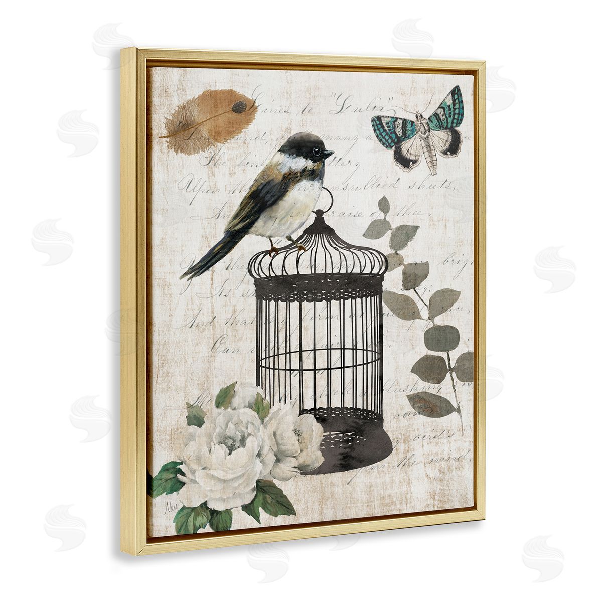 Nan Vintage Menagerie Bird Canvas Wall Art Print