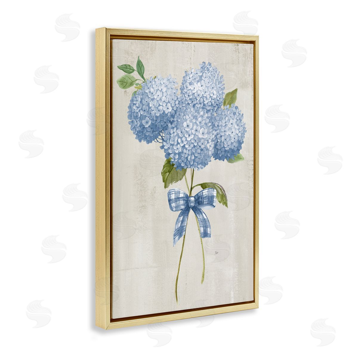 Nan Hydrangea Tied With A Bow Canvas Wall Art Print
