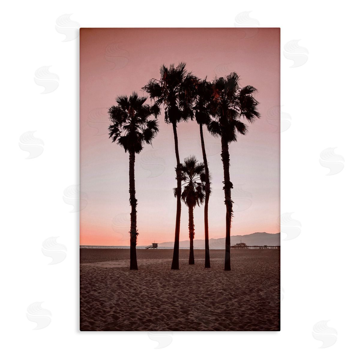 Natalie Carpentieri Stanta Monica Palms Pink Canvas Wall Art Print