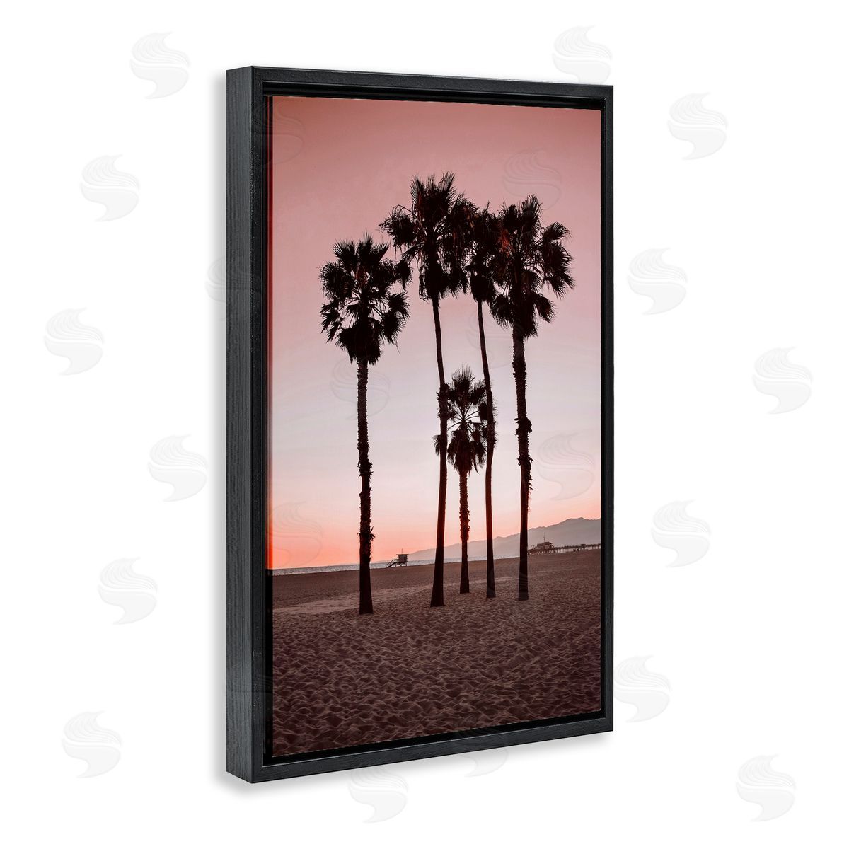Natalie Carpentieri Stanta Monica Palms Pink Canvas Wall Art Print