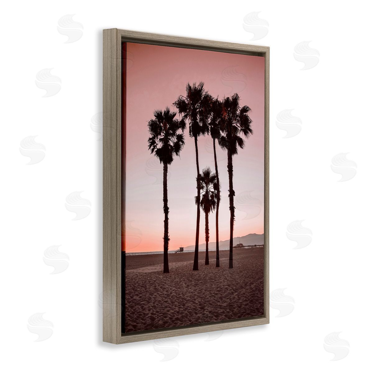 Natalie Carpentieri Stanta Monica Palms Pink Canvas Wall Art Print
