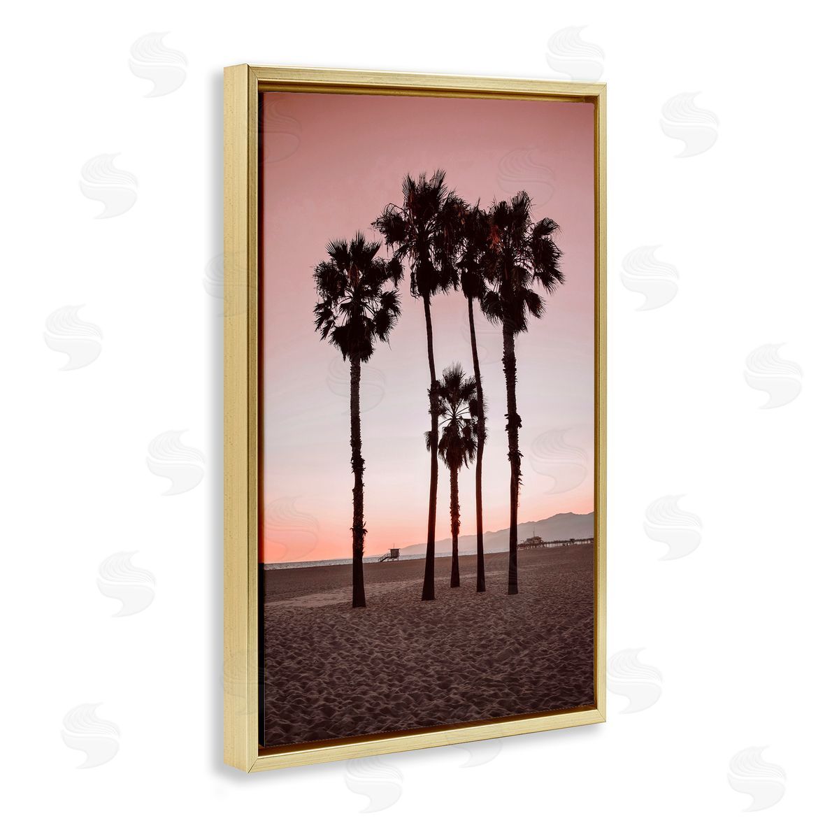 Natalie Carpentieri Stanta Monica Palms Pink Canvas Wall Art Print