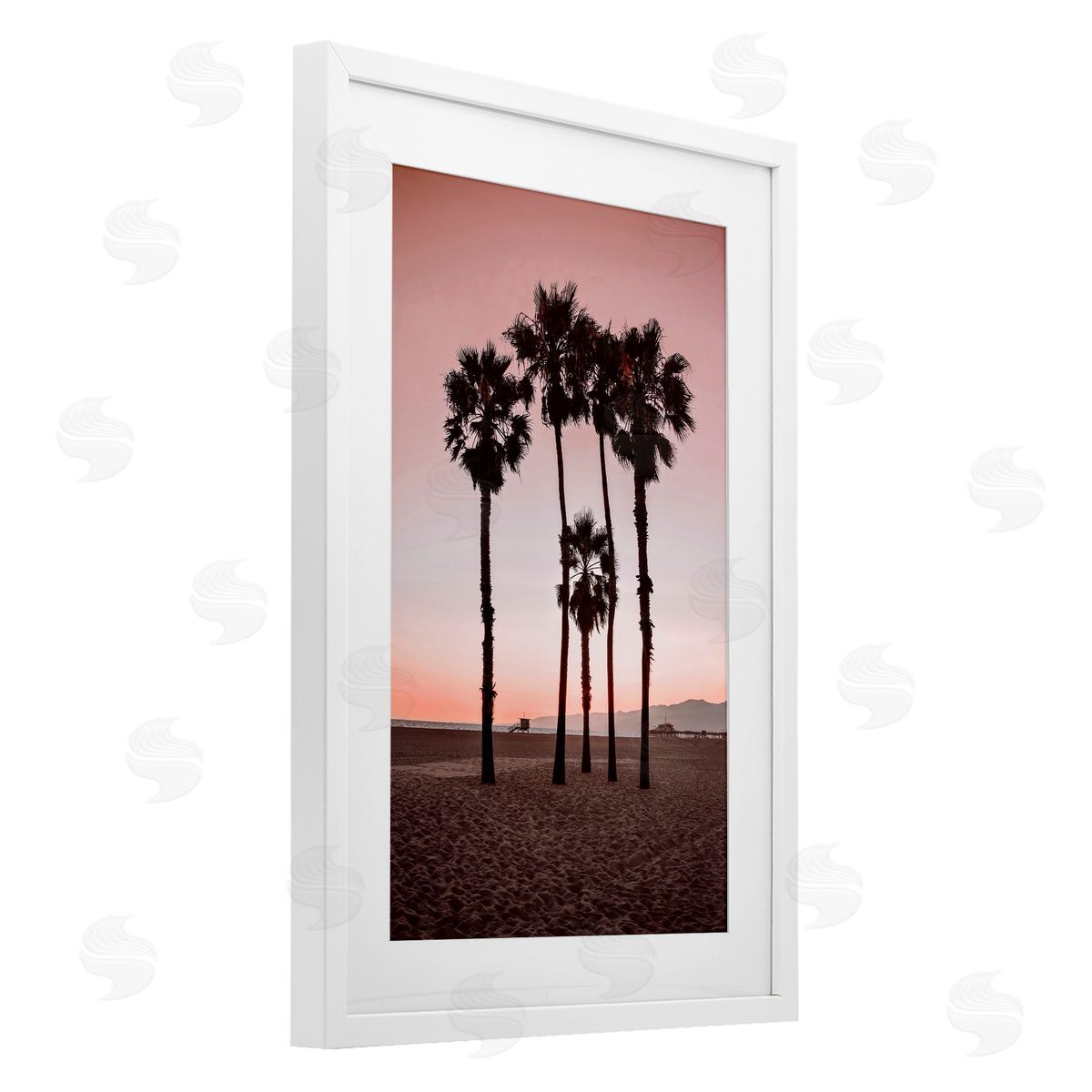 Natalie Carpentieri Stanta Monica Palms Pink Canvas Wall Art Print