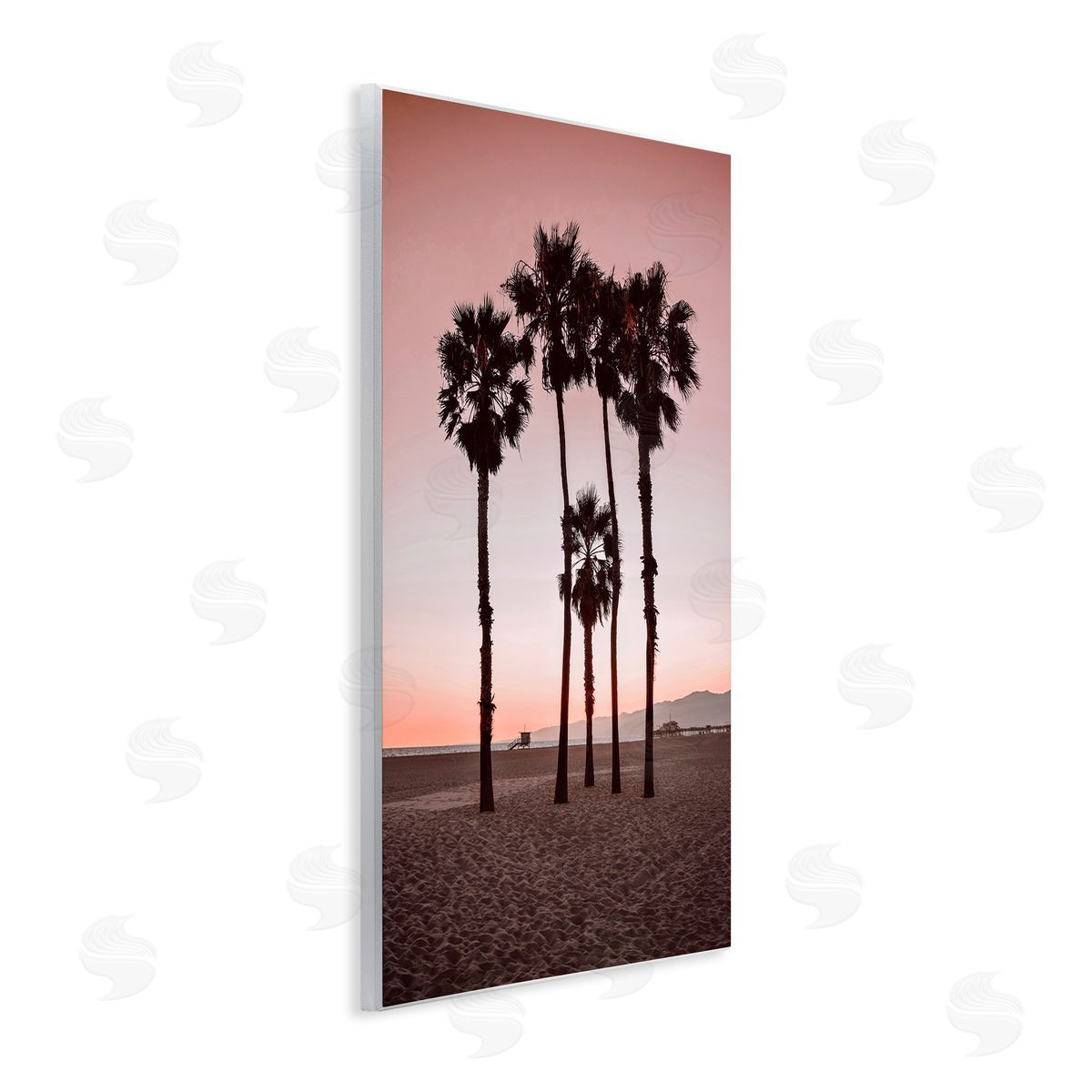 Natalie Carpentieri Stanta Monica Palms Pink Canvas Wall Art Print