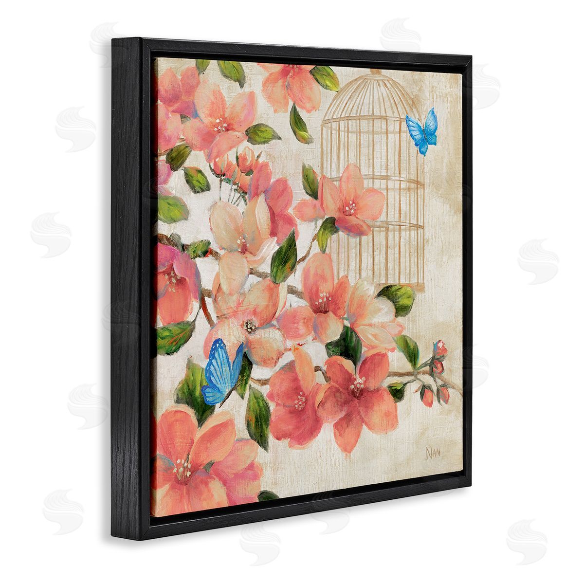 Nan Spring Fling Red Flowers Canvas Wall Art Print