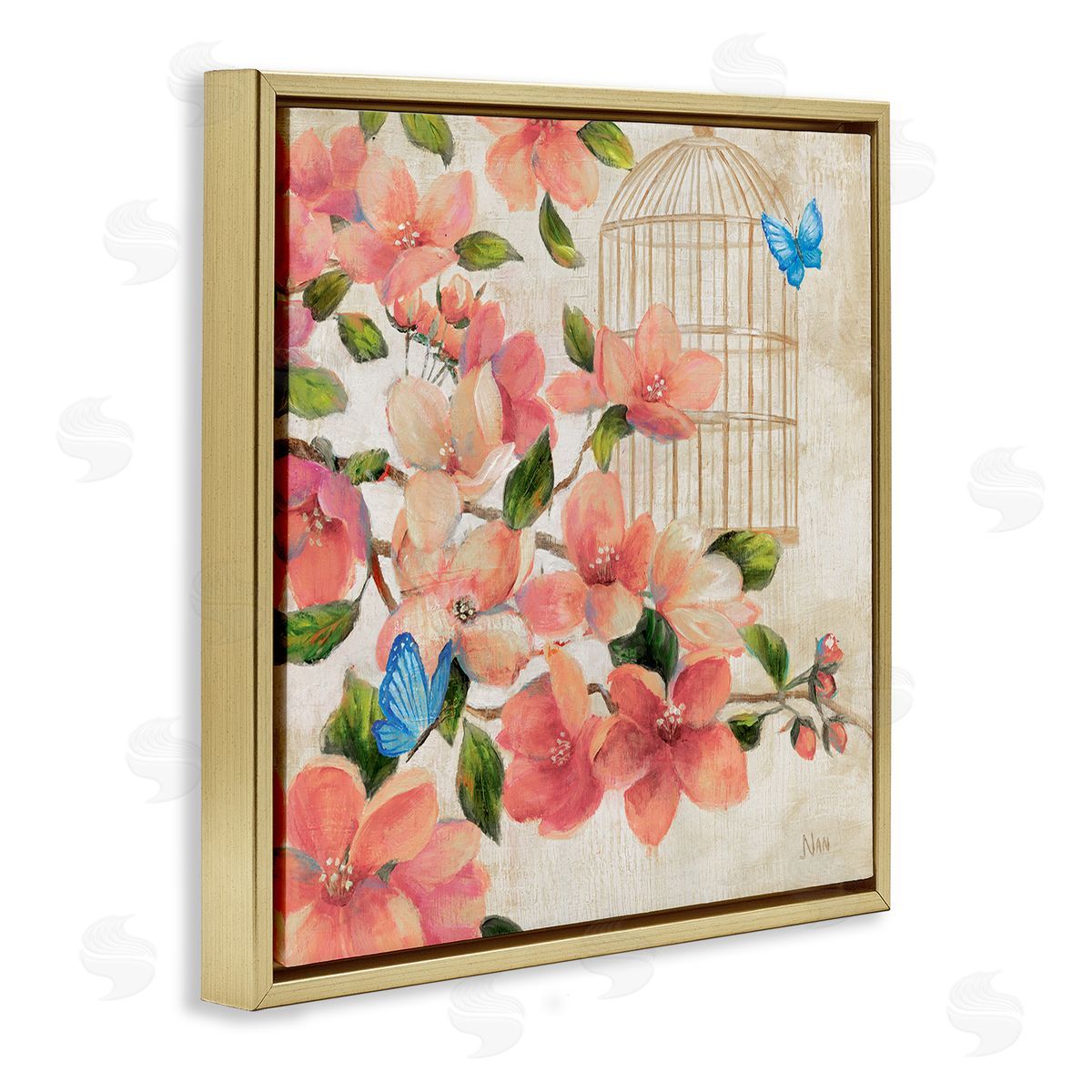 Nan Spring Fling Red Flowers Canvas Wall Art Print