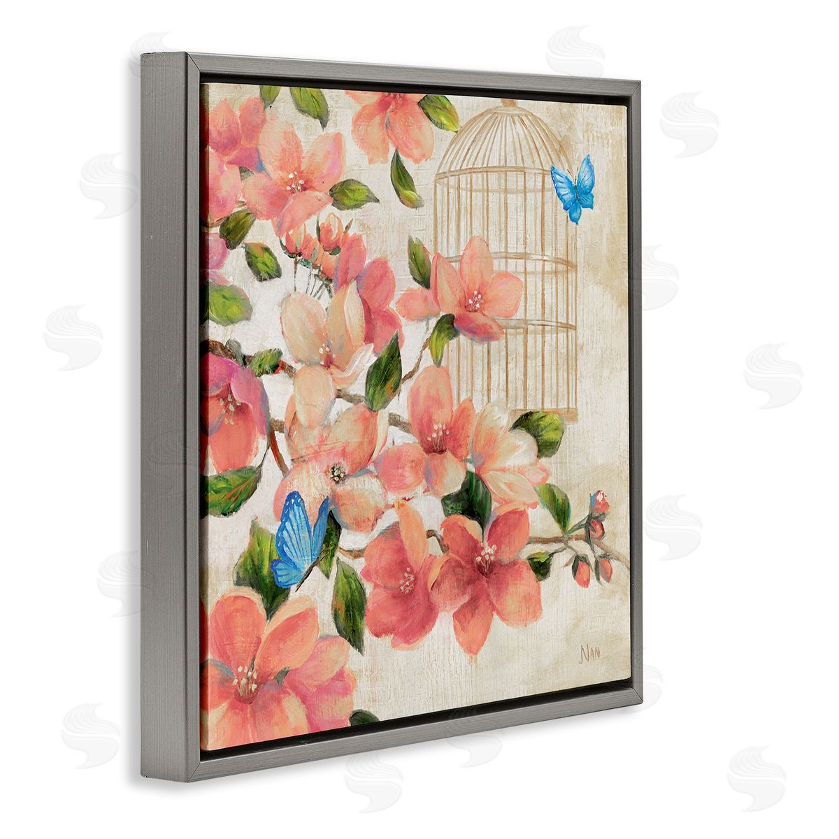 Nan Spring Fling Red Flowers Canvas Wall Art Print