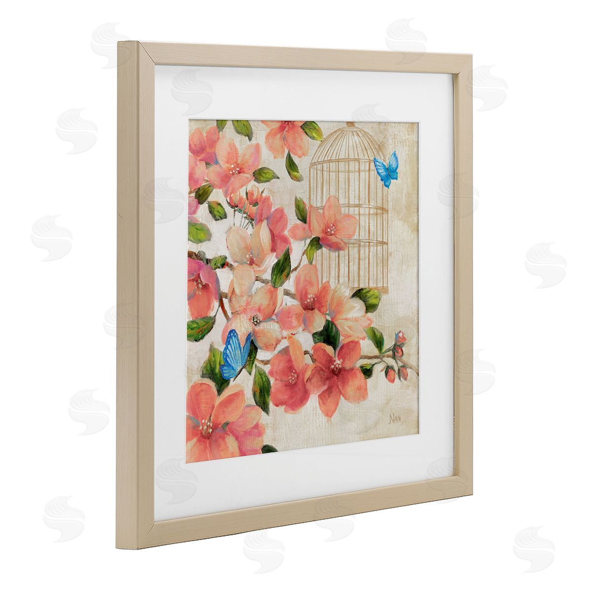 Nan Spring Fling Red Flowers Canvas Wall Art Print