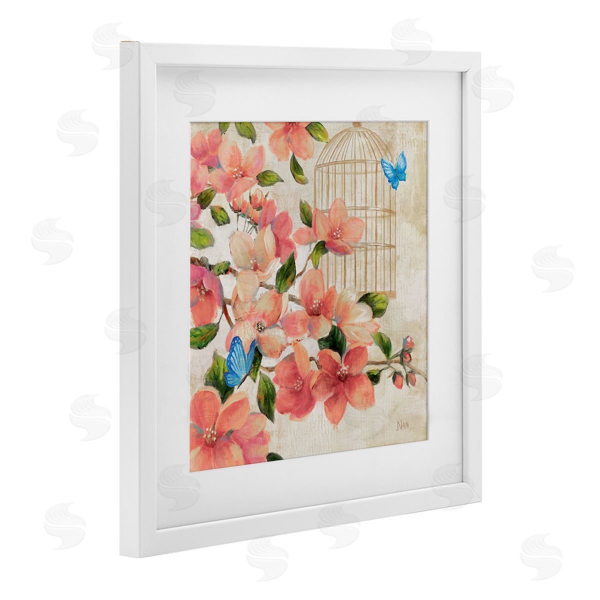 Nan Spring Fling Red Flowers Canvas Wall Art Print