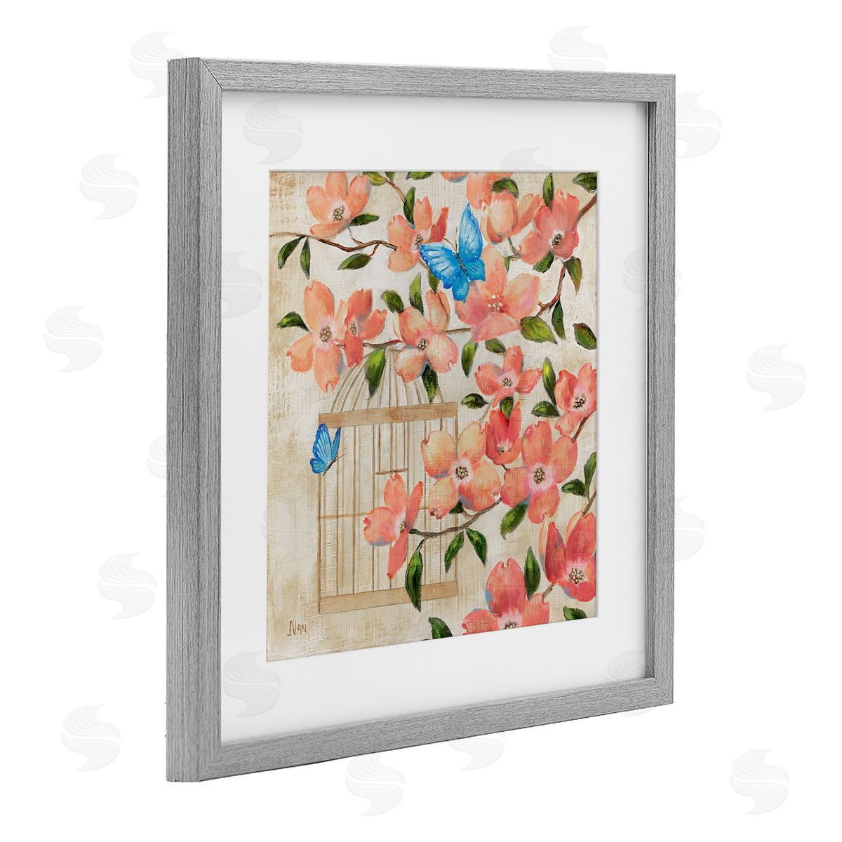 Nan Spring Fling Red Blossoms Canvas Wall Art Print