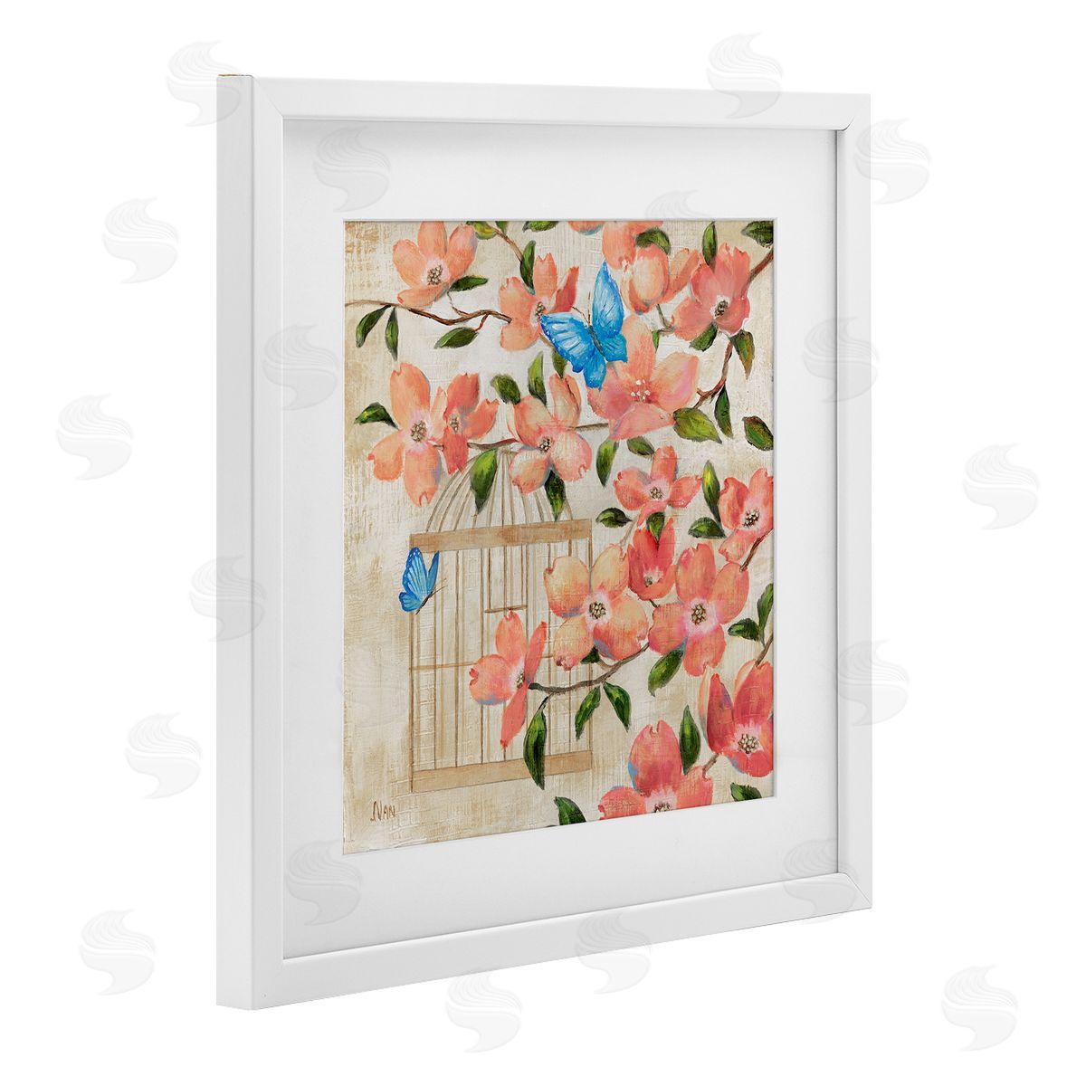 Nan Spring Fling Red Blossoms Canvas Wall Art Print