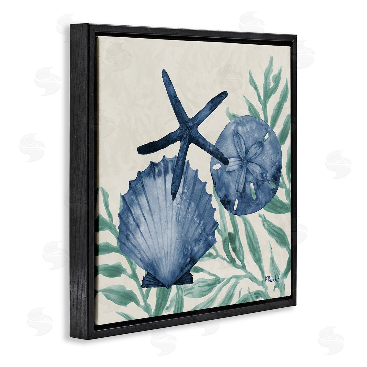 Paul Brent Tampico Shells in Blue Canvas Wall Art Print