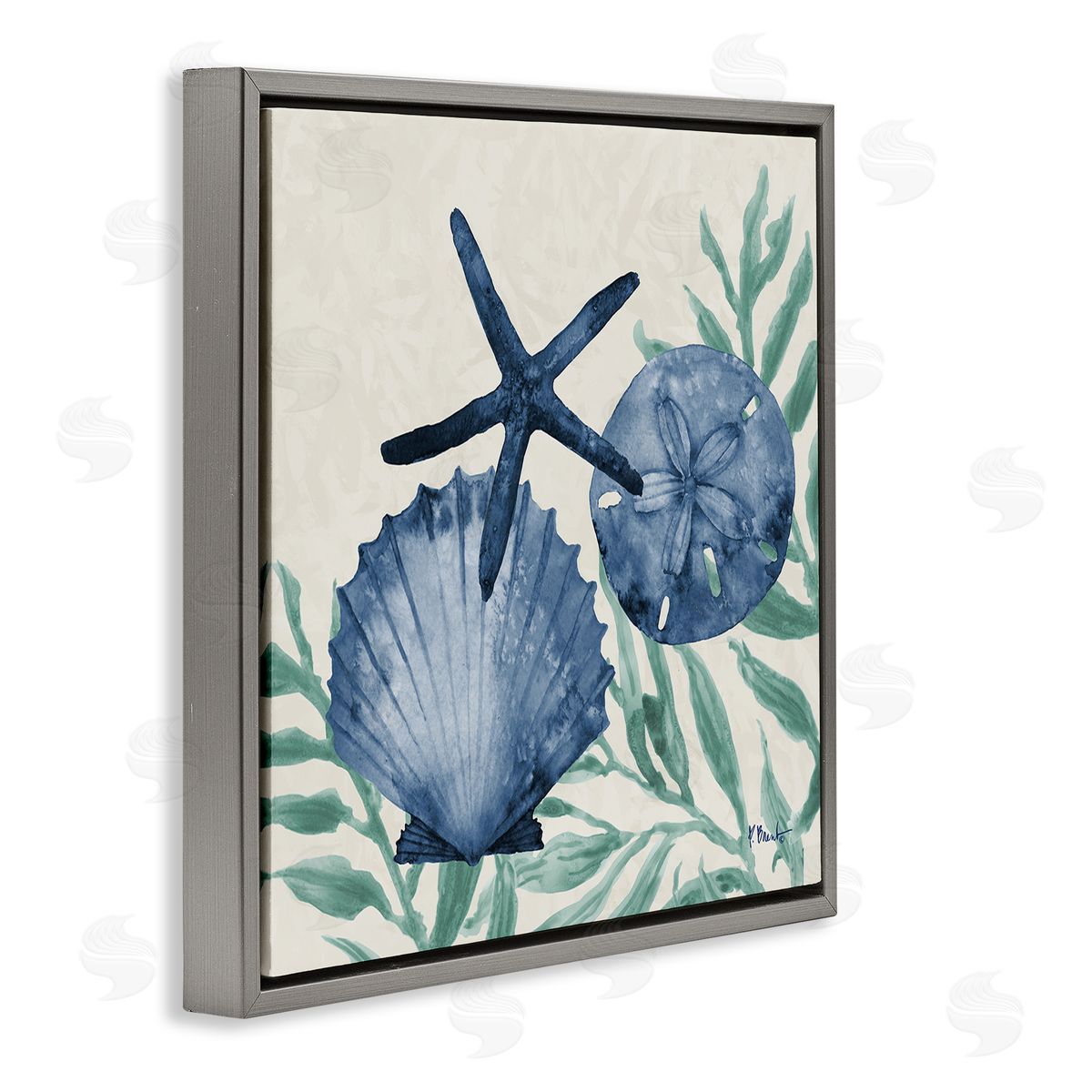 Paul Brent Tampico Shells in Blue Canvas Wall Art Print