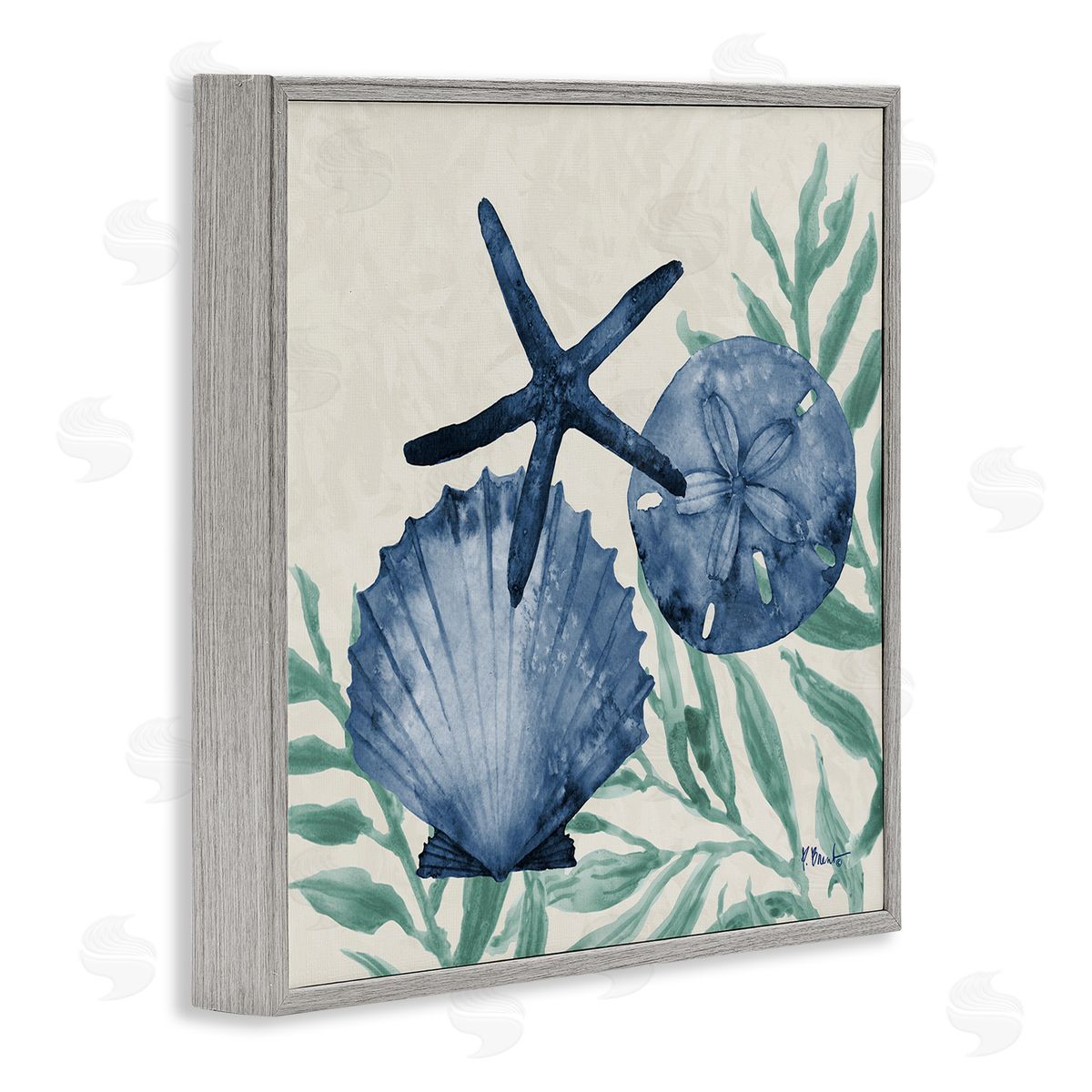 Paul Brent Tampico Shells in Blue Canvas Wall Art Print