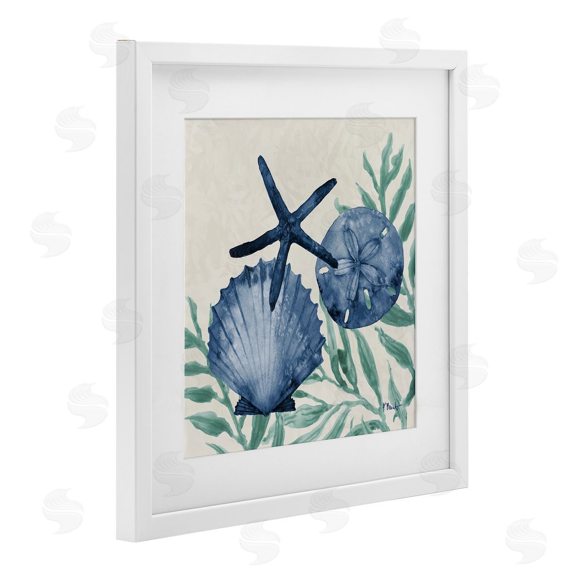 Paul Brent Tampico Shells in Blue Canvas Wall Art Print