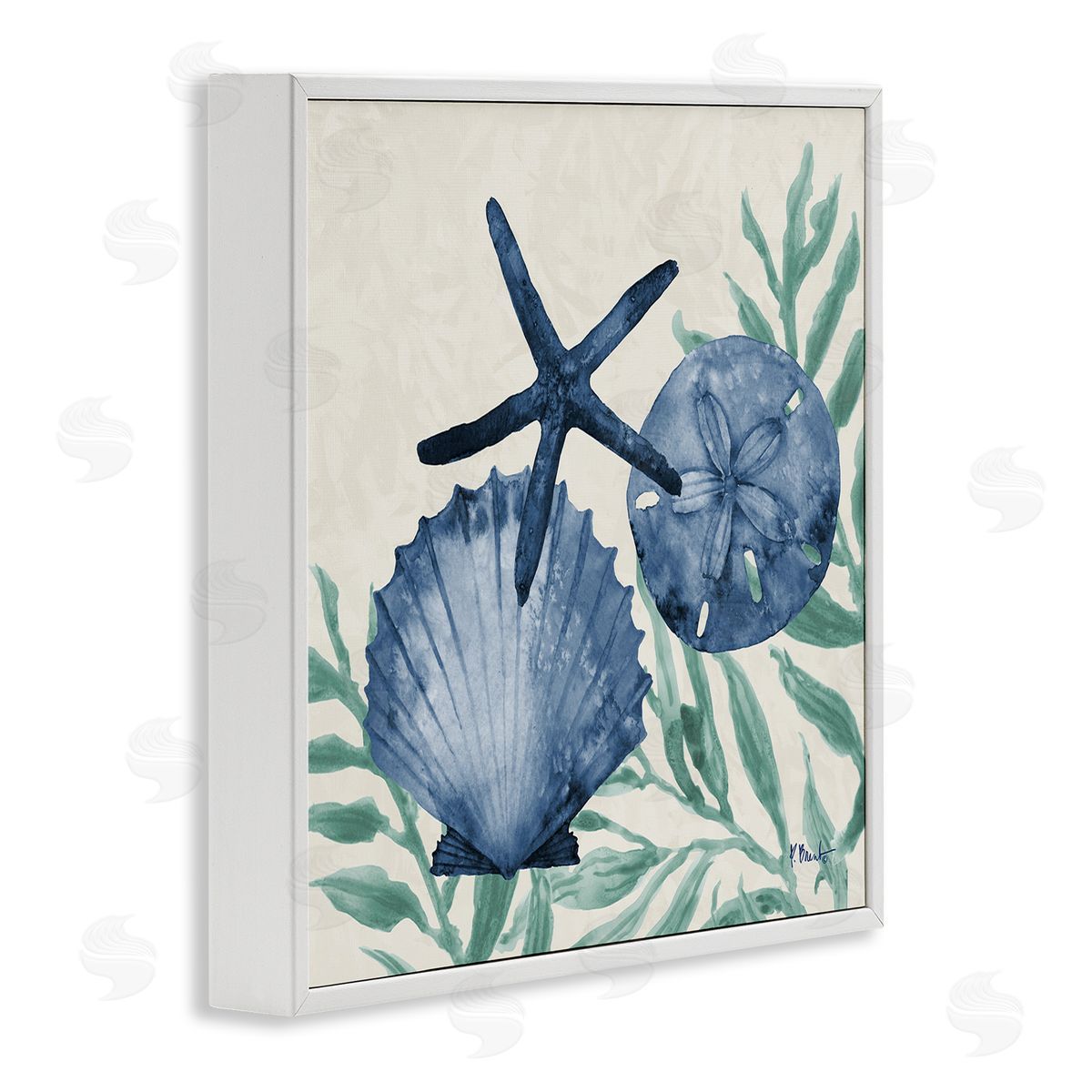 Paul Brent Tampico Shells in Blue Canvas Wall Art Print
