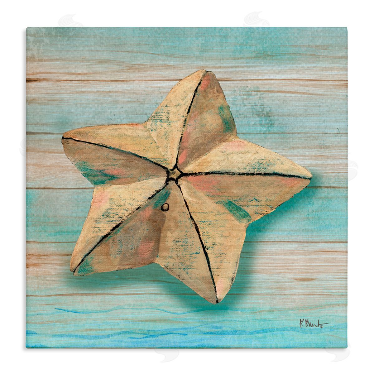 Paul Brent Rustic Coast Teak Canvas Wall Art Print
