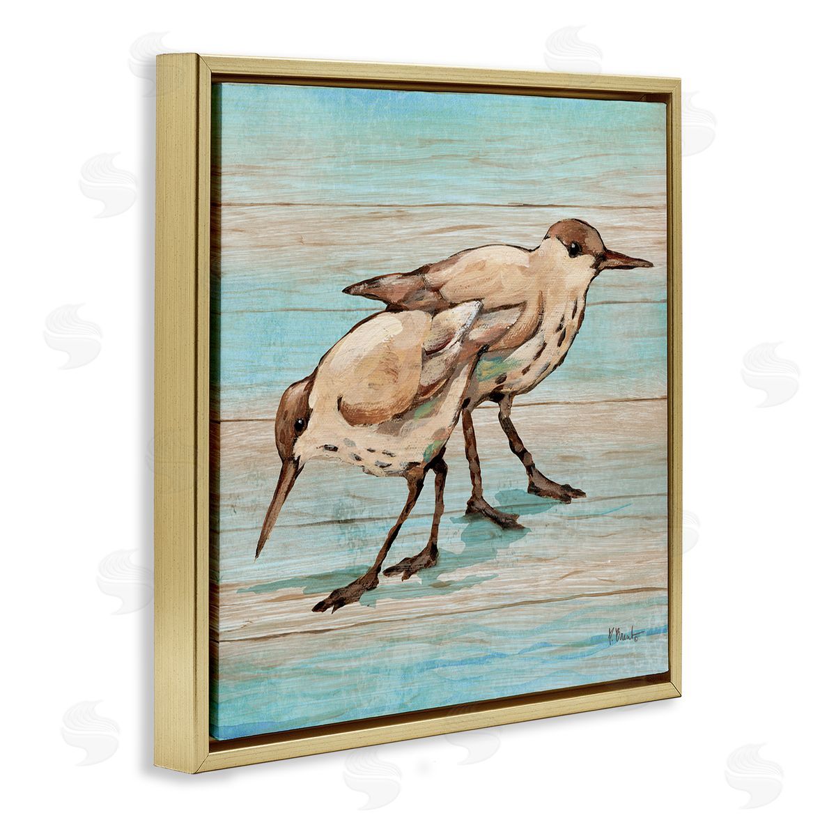 Paul Brent Coastal Teak Birds Canvas Wall Art Print