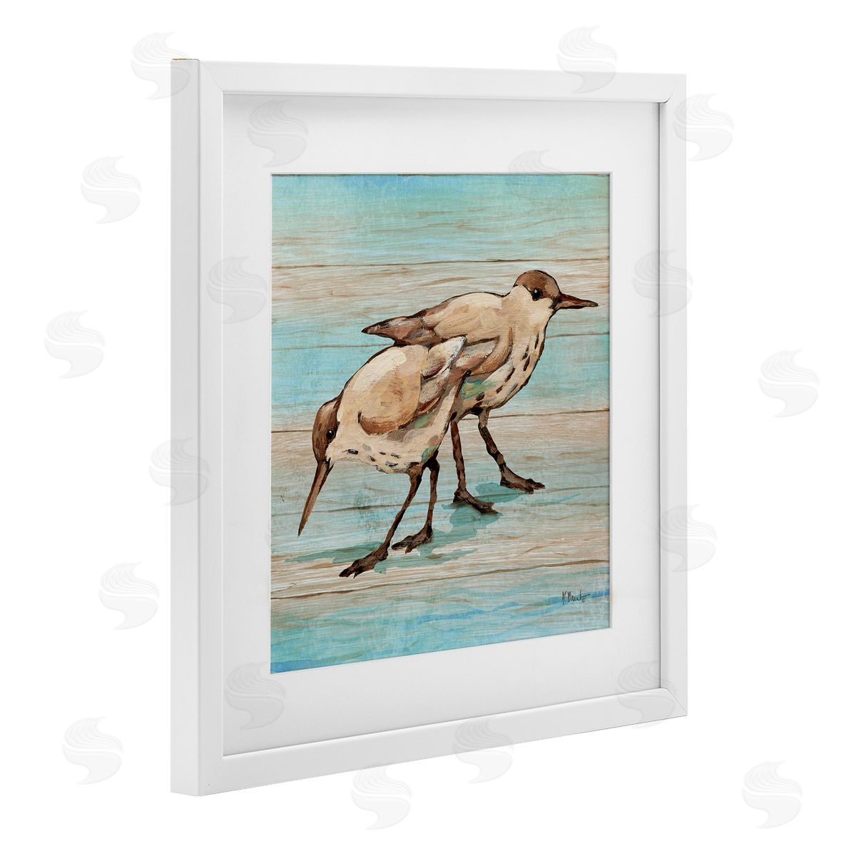 Paul Brent Coastal Teak Birds Canvas Wall Art Print