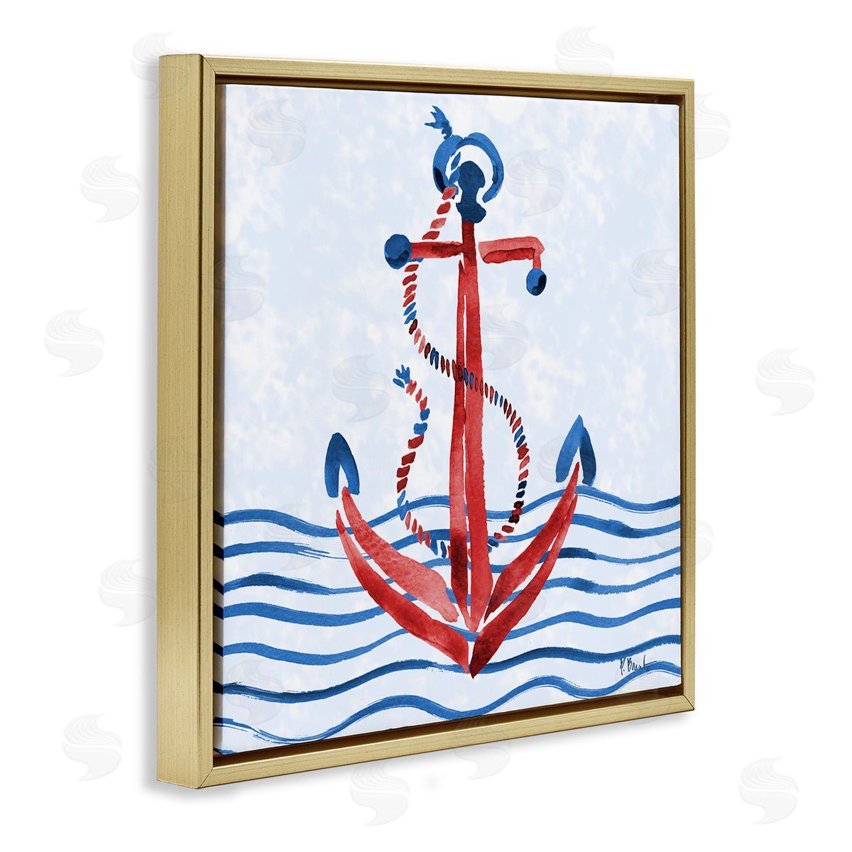 Paul Brent Brushstroke Anchor Painting Canvas Wall Art Print