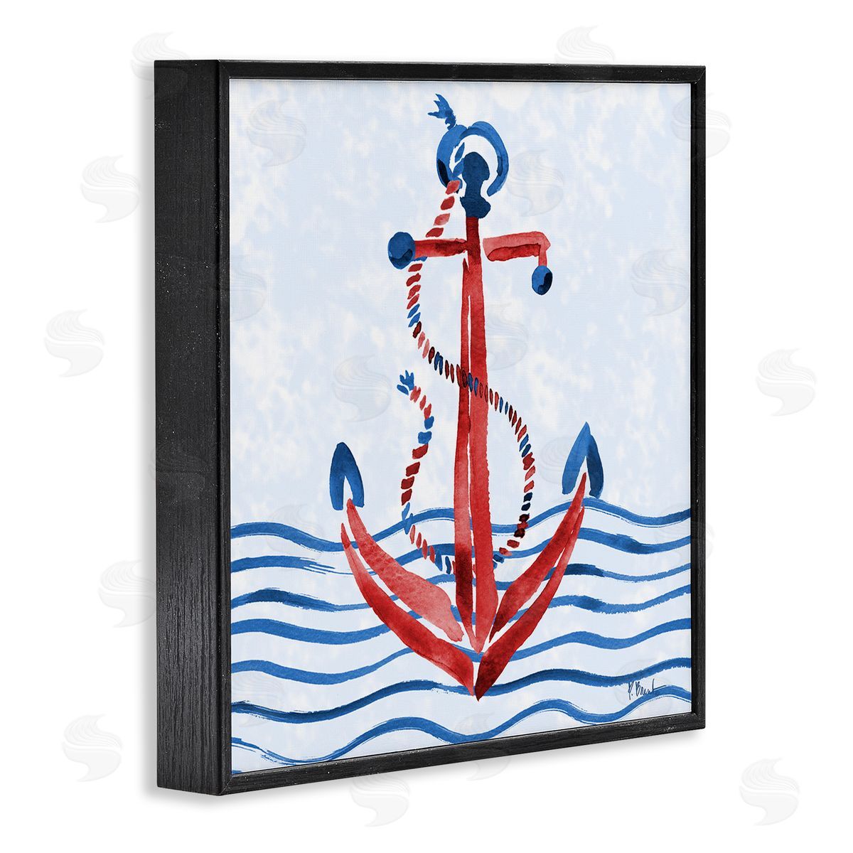 Paul Brent Brushstroke Anchor Painting Canvas Wall Art Print