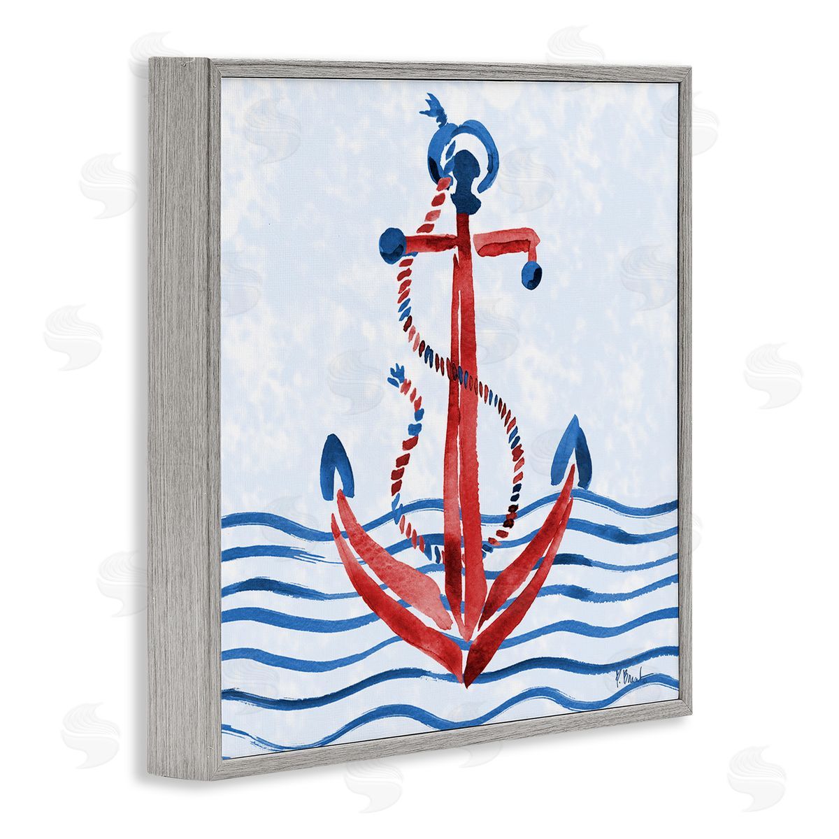 Paul Brent Brushstroke Anchor Painting Canvas Wall Art Print