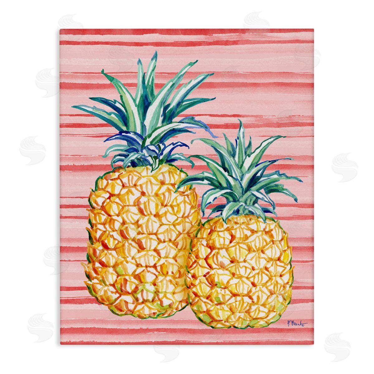 Paul Brent Tropical Brushed Pineapple Canvas Wall Art Print