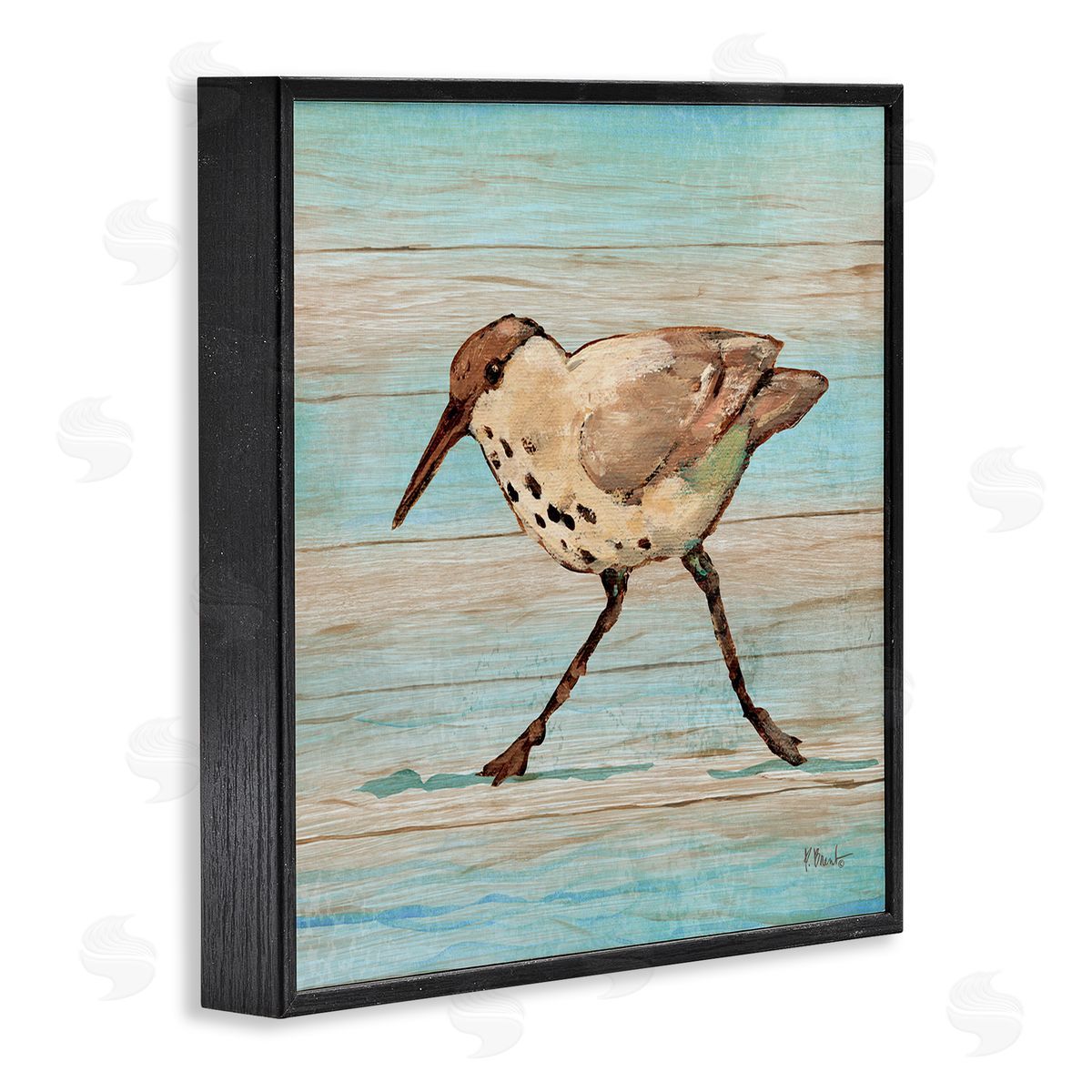 Paul Brent Coastal Teak Sandpiper Canvas Wall Art Print