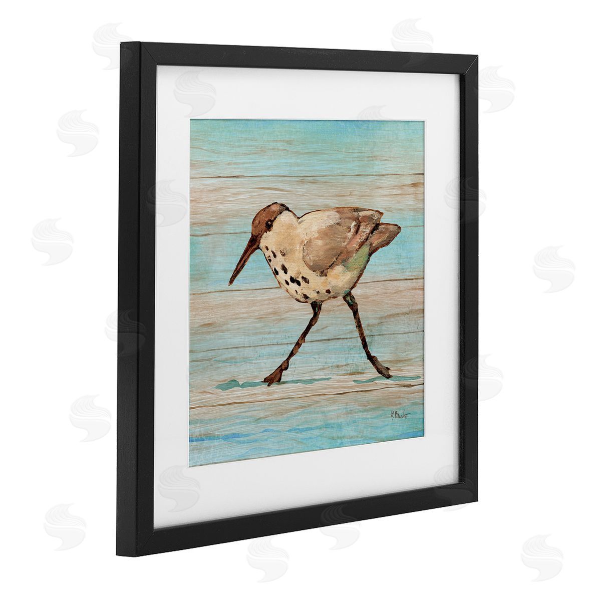 Paul Brent Coastal Teak Sandpiper Canvas Wall Art Print