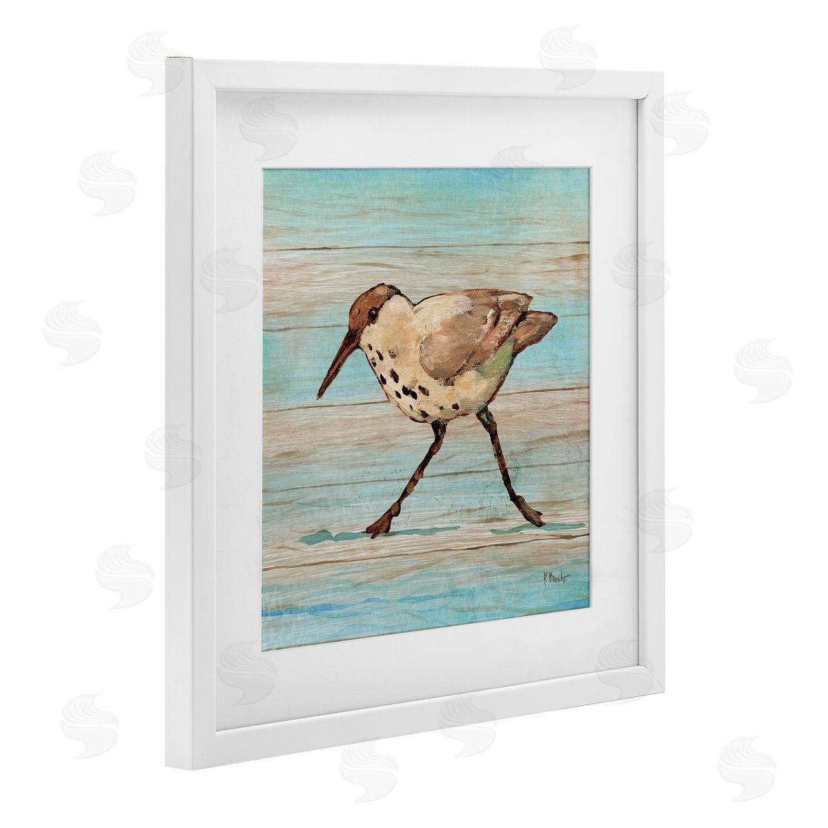 Paul Brent Coastal Teak Sandpiper Canvas Wall Art Print