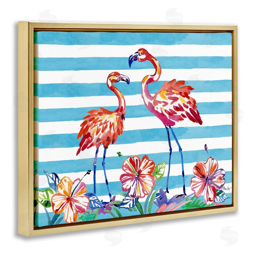 Paul Brent | Brushed Flamingos & Hibiscus