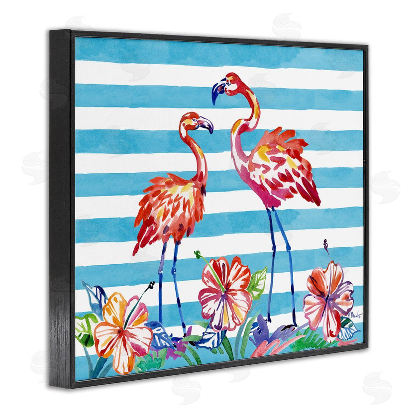 Paul Brent | Brushed Flamingos & Hibiscus