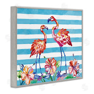 Paul Brent | Brushed Flamingos & Hibiscus