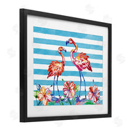 Paul Brent | Brushed Flamingos & Hibiscus