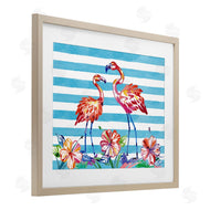 Paul Brent | Brushed Flamingos & Hibiscus