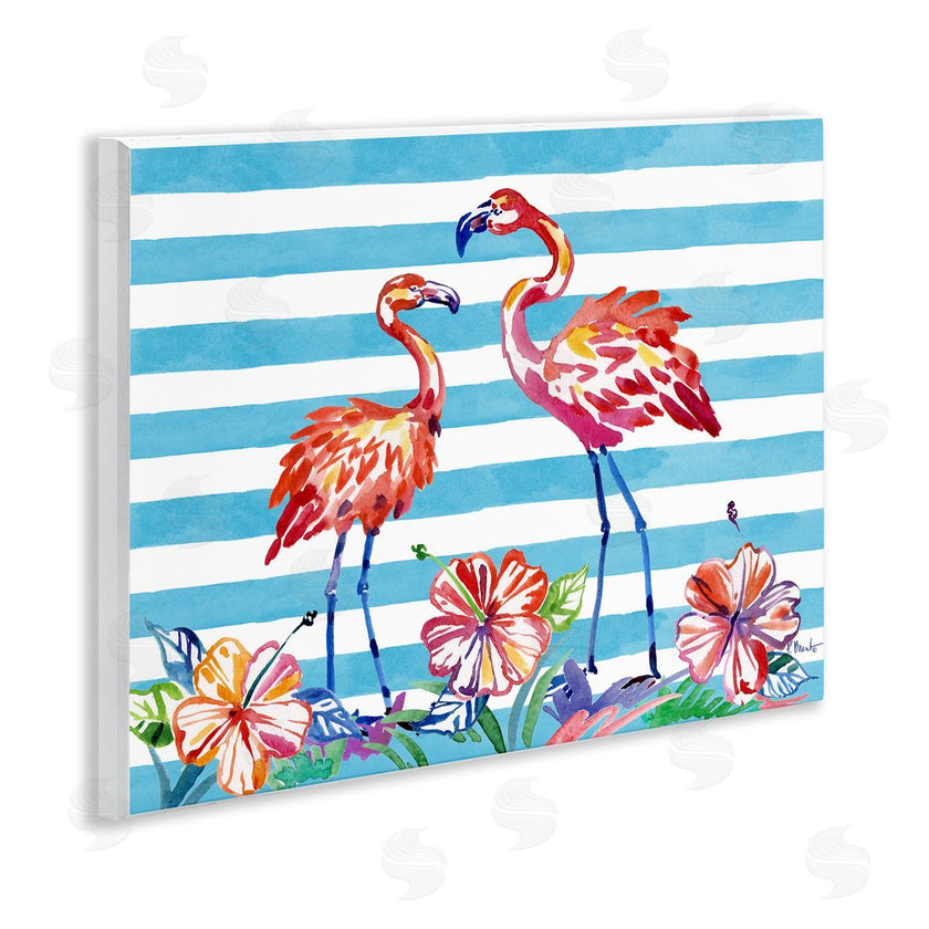 Paul Brent | Brushed Flamingos & Hibiscus